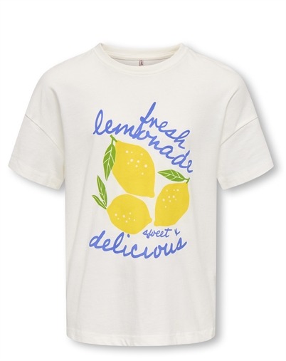 Kids Only - KOGLimone Life Print T-shirt - Cloud Dancer